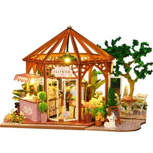 DIY Miniature Dollhouse Kit - City Mocha Cafe with LED Lights