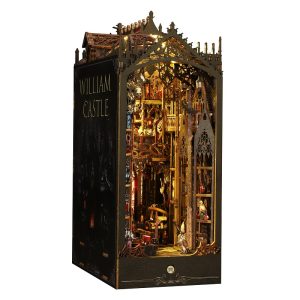 Miniature Wooden Book Nook Kit - Gothic William Castle with Touch LED Light