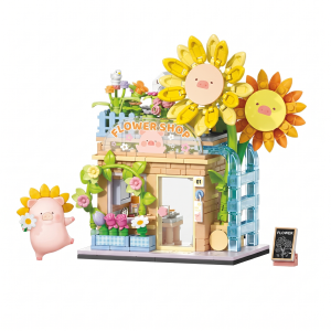 Pig Flower Shop Street View Building Blocks