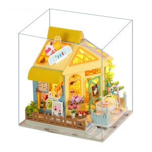 DIY Miniature Dollhouse Kit - Lemon Dreamlike Milk Tea Shop with LED