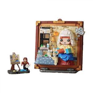 Cute Milkmaid 3D Art Building Block Set Desk Decor