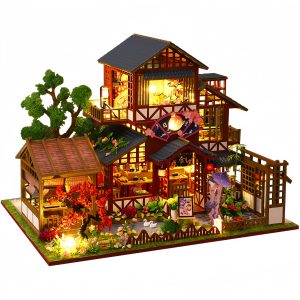 DIY Japanese Zen House 3D Wooden Miniature Kit with LED