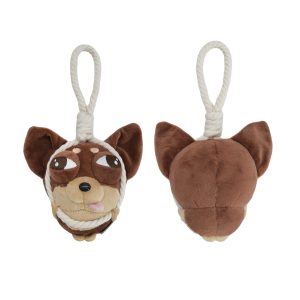 Funny Chihuahua Dog Plush Keychain & Handbag Charm Accessory - Brown