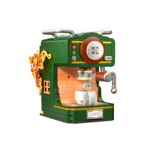 Vintage Espresso Machine Building Blocks and Hidden Mini Cafe